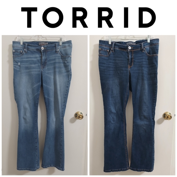 SOLD (2) Torrid Luxe Slim Bootcut Jeans 12R